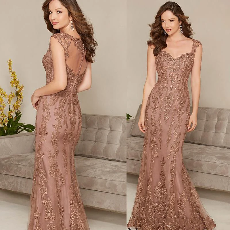 Mother of the Bride Dresses Luxury Lace Beads Sheath Women Formal Ceremony Banquet Evening Prom Dresses mother bride dresses