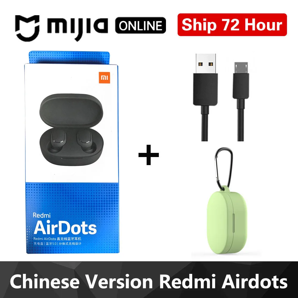 Redmi leisure green Xiaomi Redmi Airdots TWS Bluetooth наушники стерео басы BT 5,0 Eeadphones с микрофоном Handsfree Наушники управление AI - Цвет: Redmi leisure green