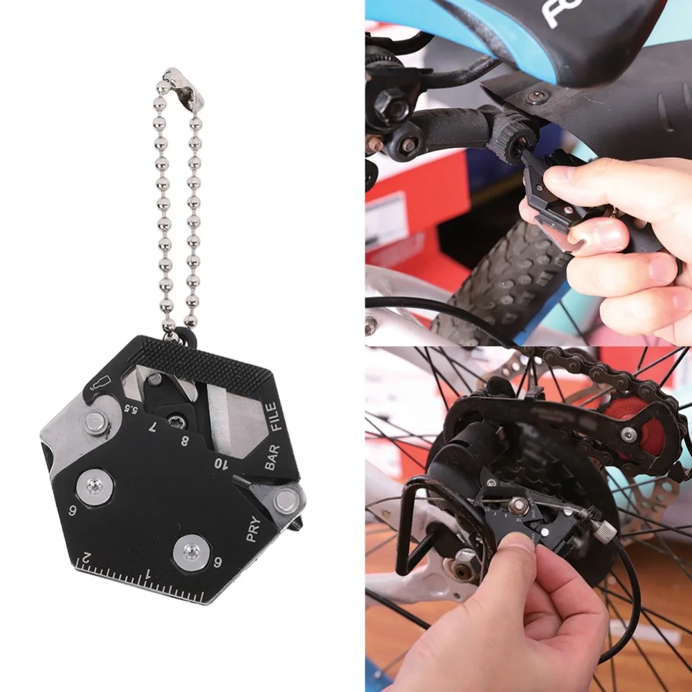Multifunctional Portable Folding Stainless Steel Screwdriver Bit Rope Cutter Bottle Opener Ruler Outdoor Repair Tool Accessories