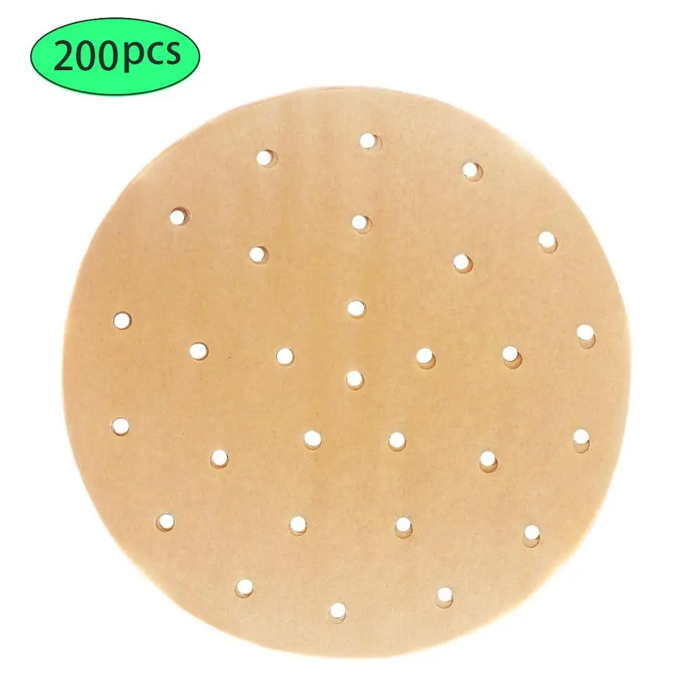 

Подкладка для фритюрницы неотбеленная, 9 дюймов, набор из 200 перфорированной круглой пергаментной бумаги/бамбукового вкладыша для фритюрницы 5,8 qt