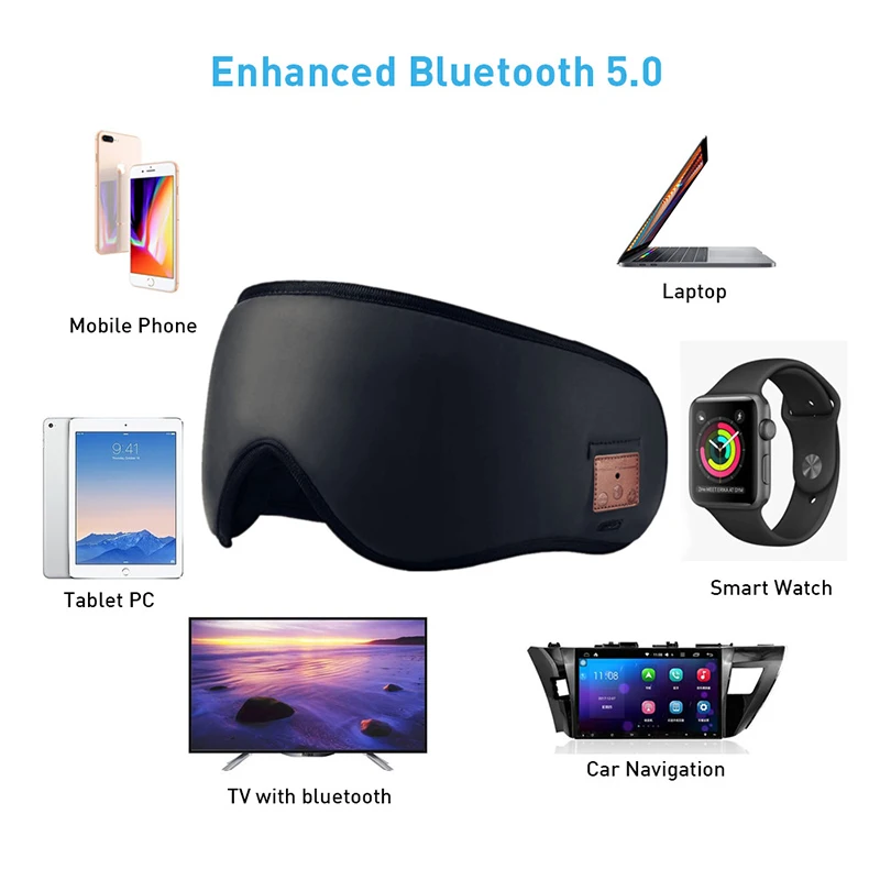 JINSERTA 3D беспроводные Bluetooth наушники мягкая маска для сна для глаз стерео Музыкальная гарнитура с микрофоном Поддержка гарнитура для смартфона