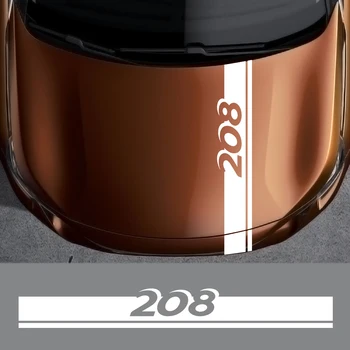 

For peugeot 208 Automobile Engine Bonnet Decoration Graphic Vinyl Stripe Stickers Car Hood Cover Trim Decal Accessories