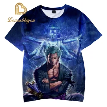 

New Anime T-shirt Summer Men Funny Print One Piece 3d T-shirt Male Hip Hop Cosplay Streetwear O-Neck T Shirts Tops