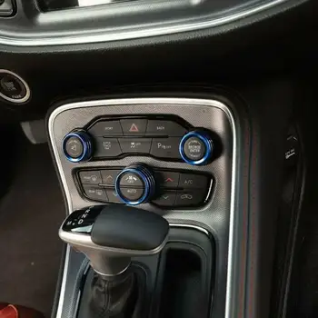 

AC Knob Cover Knob Covers For Dodge Challenger 2015-2019 3Pcs Blue Useful