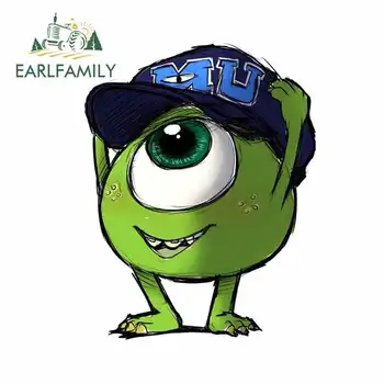 

EARLFAMILY 13cm x 10.4cm for Monster Power Mike Personality Car Stickers Vinyl Material 3D Custom Printing Car Styling Decal