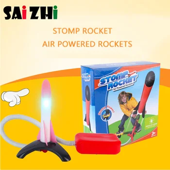 

Saizhi Children Outdoor Toys Rocket Jump Jet Launcher Footsteps Bubble Rocket Set Play Stocking Toy Children Fun Sport Toy Gift