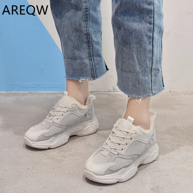 

Plus velvet Sneakers for Women Shoes Casual Chunky Sneakers White Female Women Sneakers Platform Sneakers Wedge Vulcanize Shoes