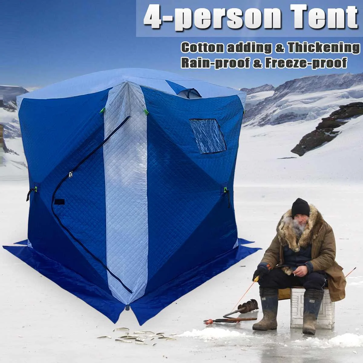 

2/4 Person Tent Waterproof Ice Fishing tent Plus cotton thickened antifreeze and rainproof Winter Tent Shelter Tent Shanty