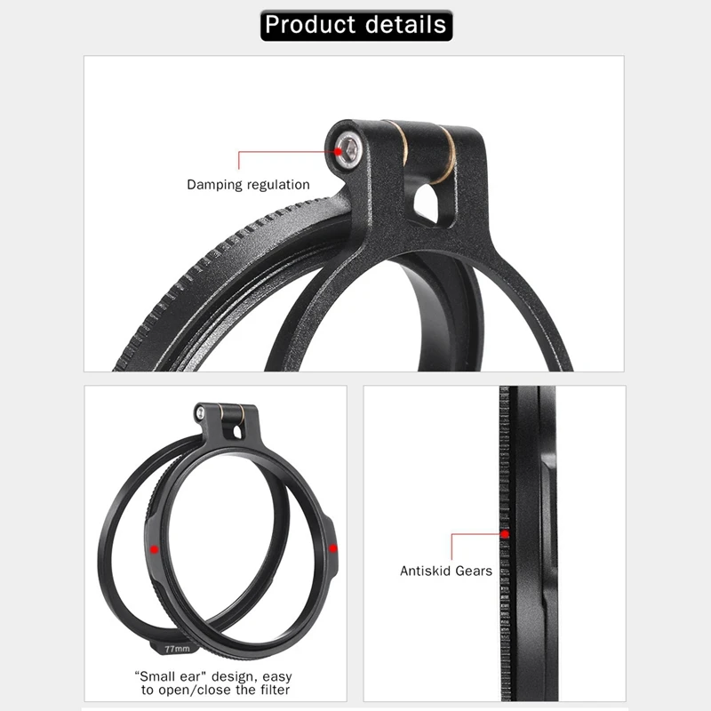 RFS ND Filter Ring Rapid Filter System Quick Release Flip Bracket Switch for Sony Canon Nikon DSLR Camera Accessories Kit(77Mm