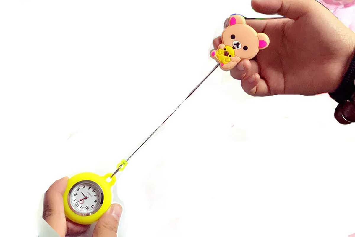 US $1 67 Kucing Jam Perawat Dokter Kartun Hewan Desain Scalable Karet Lembut Saku Perawat Jam Tangan Wanita Wanita Tersenyum Medis Jam Tangan Pocket