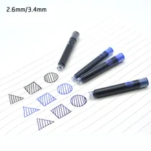10 шт 2,6/3,4 черный Универсальный перьевая ручка чернильные картриджи ручка заправка