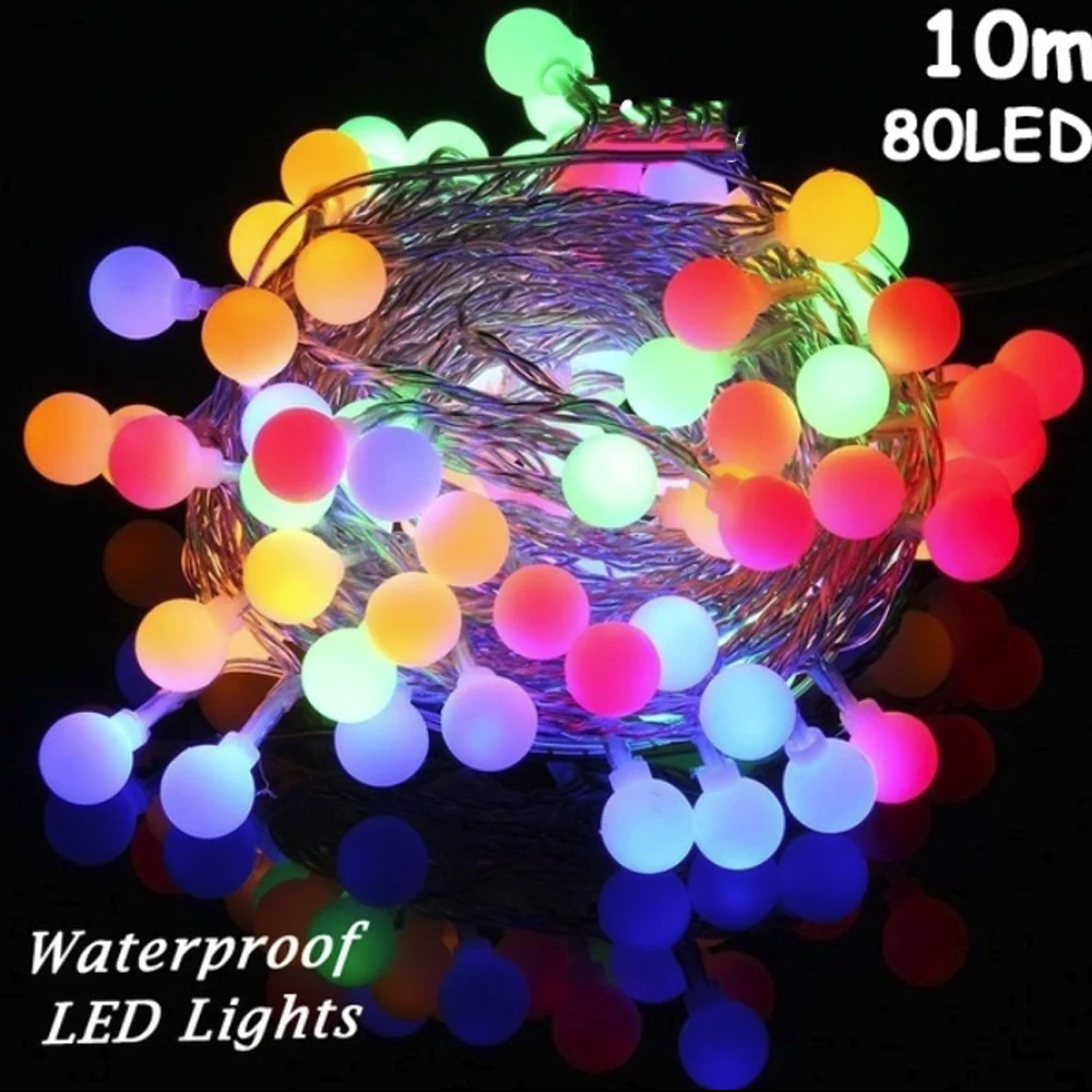 80LED Сказочный светильник, водонепроницаемый праздничный супер яркий Сказочный светильник, Свадебный круглый шар, романтичный Сказочный светильник для фестиваля