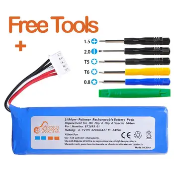 

Pickle Power Battery for JBL Flip 4 and Flip 4 Special Edition Bluetooth Speaker with install tool, fits JBL GSP872693 01