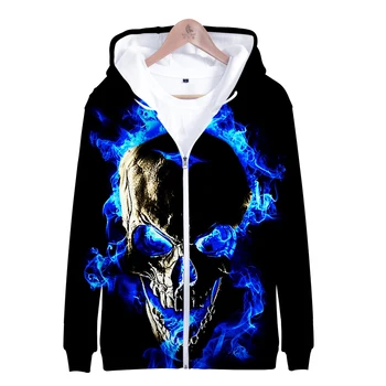 

Skull 3D Zipper Hoodies Men/women/kids Hot Fashion print Sweatshirt skull Bonfire 3D Zipper Sweatshirt children casual tops