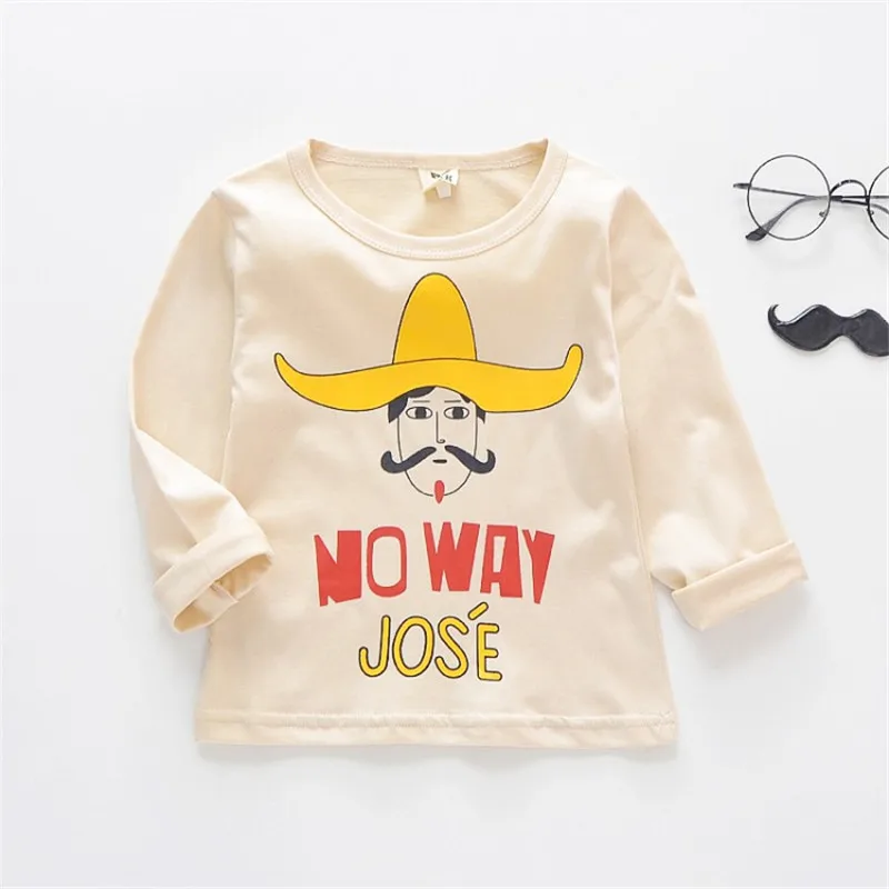 Autumn Long Sleeve T-Shirt Girls Kids Funny Print Tops Toddler Boys Cotton T Shirt Casual Winter Children Clothes Camisetas - Цвет: 4