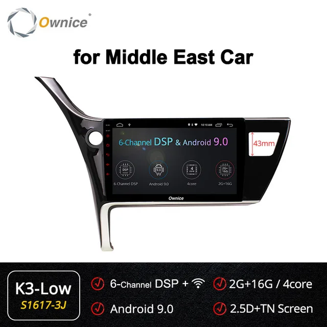 Ownice 10," 360 панорама DSP Android 9,0 Восьмиядерный автомобильный dvd-плеер DVR OBD 4G LTE SPDIF gps Navi для Toyota Corolla - Цвет: K3-Low