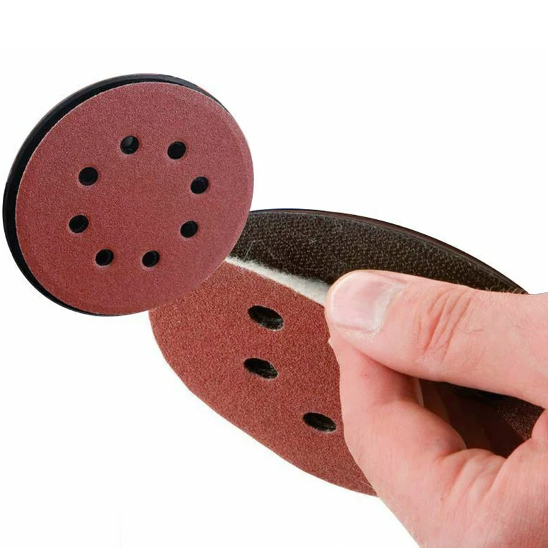 100*Sand Papers 125mm 120 Grit Hook& Loop Sanding Discs 5 Inch 8 Hole Sandpaper Orbital Sander accessories