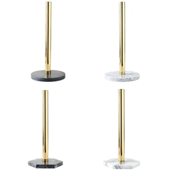 

Natural Marble Gold-Plated Kitchen Paper Towel Holder Roll Holder Desktop Jewelry Storage Shelf B