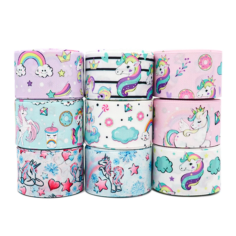 10 Yards 1.5'' 38MM Cartoon Animals Printed Grosgrain Ribbons For Hair Bows DIY Handmade Materials Y111201