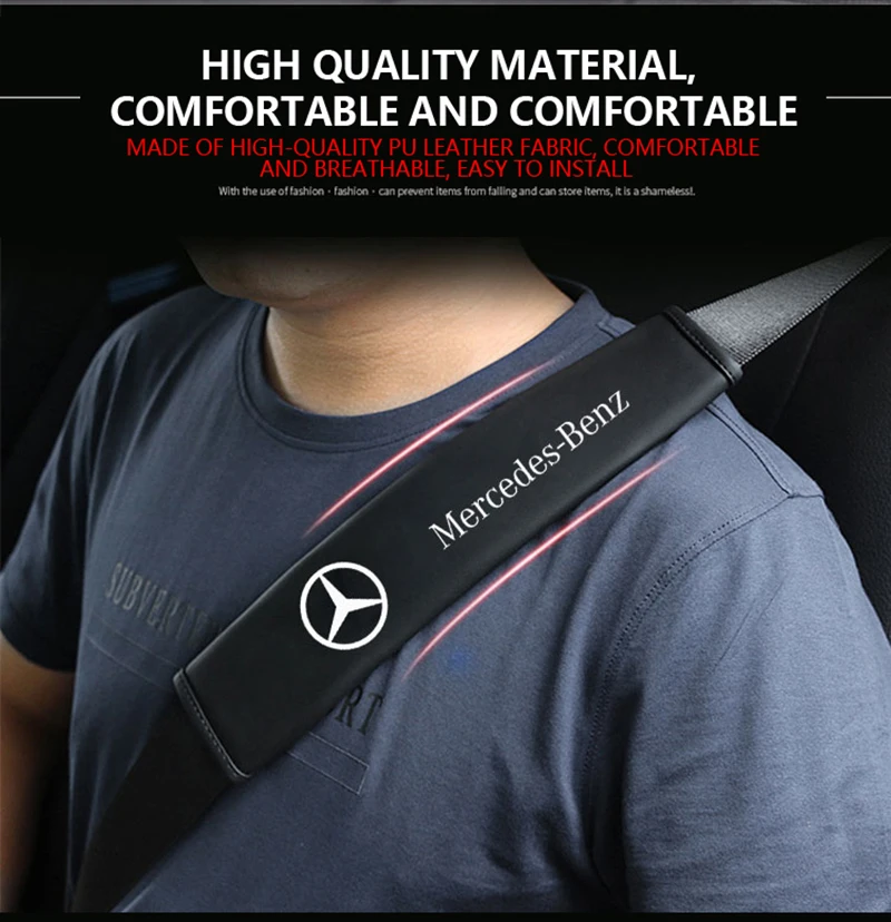 

2pc car shoulder pad seat belt protection cover pad For Mercedes Benz CLK CLA A180 A200 A300 E220 S300 S350 c200 Car accessories