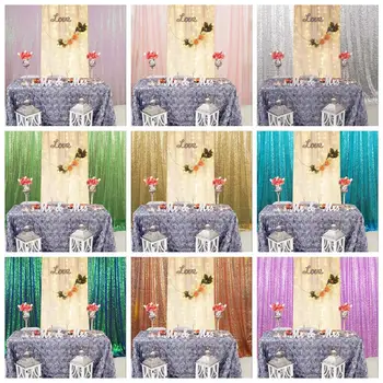 

Shinybeauty Light Gold Photobooth Background Sequin Curtains Party Gold Backdrop Curtains For Wedding-M190727