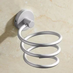 Space Aluminum Hair Dryer Holder Wall Mounted Rack Shelf Hairdryer Storage Holder Bathroom Accessories