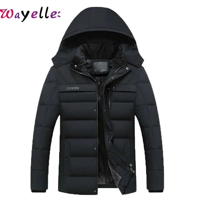 

2019 Winter Men Jackets and Coats More Velvet Warm Solid Jacket Men Loose Casual Fleece Zippers Female Parkas Overcoat