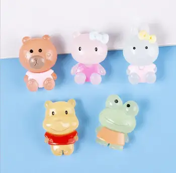 

Kawaii Cartoon flatback Resin transparent Cat, rabbit, bear, Cabochons Embellishments Scrapbook Crafts DIY Hair Bow Accessories