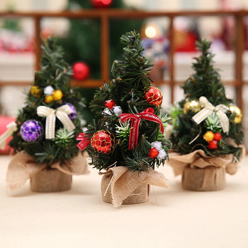 

MTL Christmas decoration Artificial Tabletop Mini Christmas Tree little Xmas Tree Grow Ornament Party Ornament home decoration