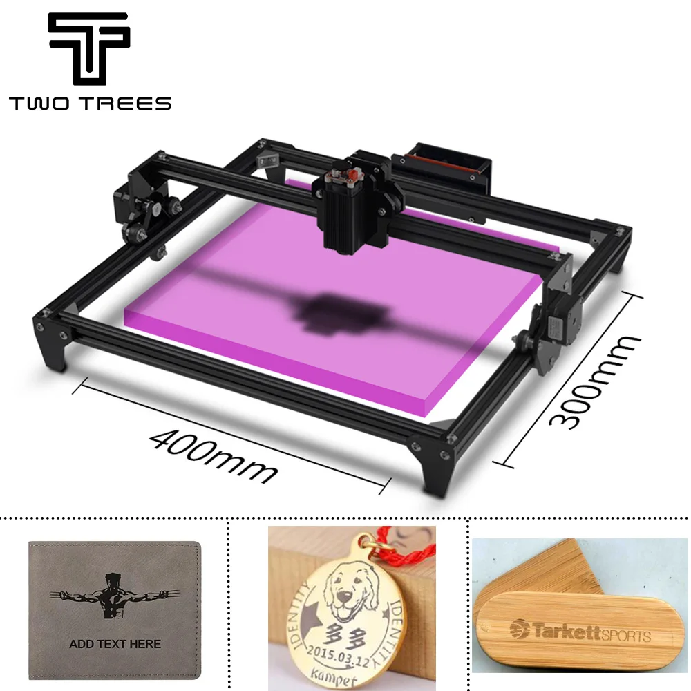 

Twotrees Totem CNC Laser Engraving Machine 300x400 Big Area 2.5W/5.5W Fast Speed cutting machine tool carving wood/Leather/Metal