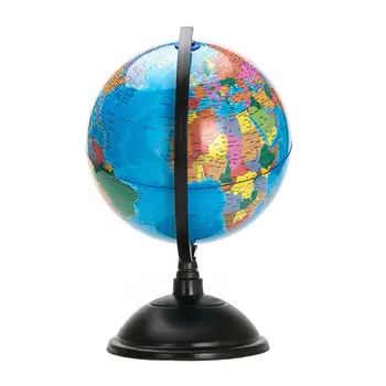 

20cm White World Map Globe with Swivel Stand Geography Educational Toy Enhance Knowledge of Earth and Geography English