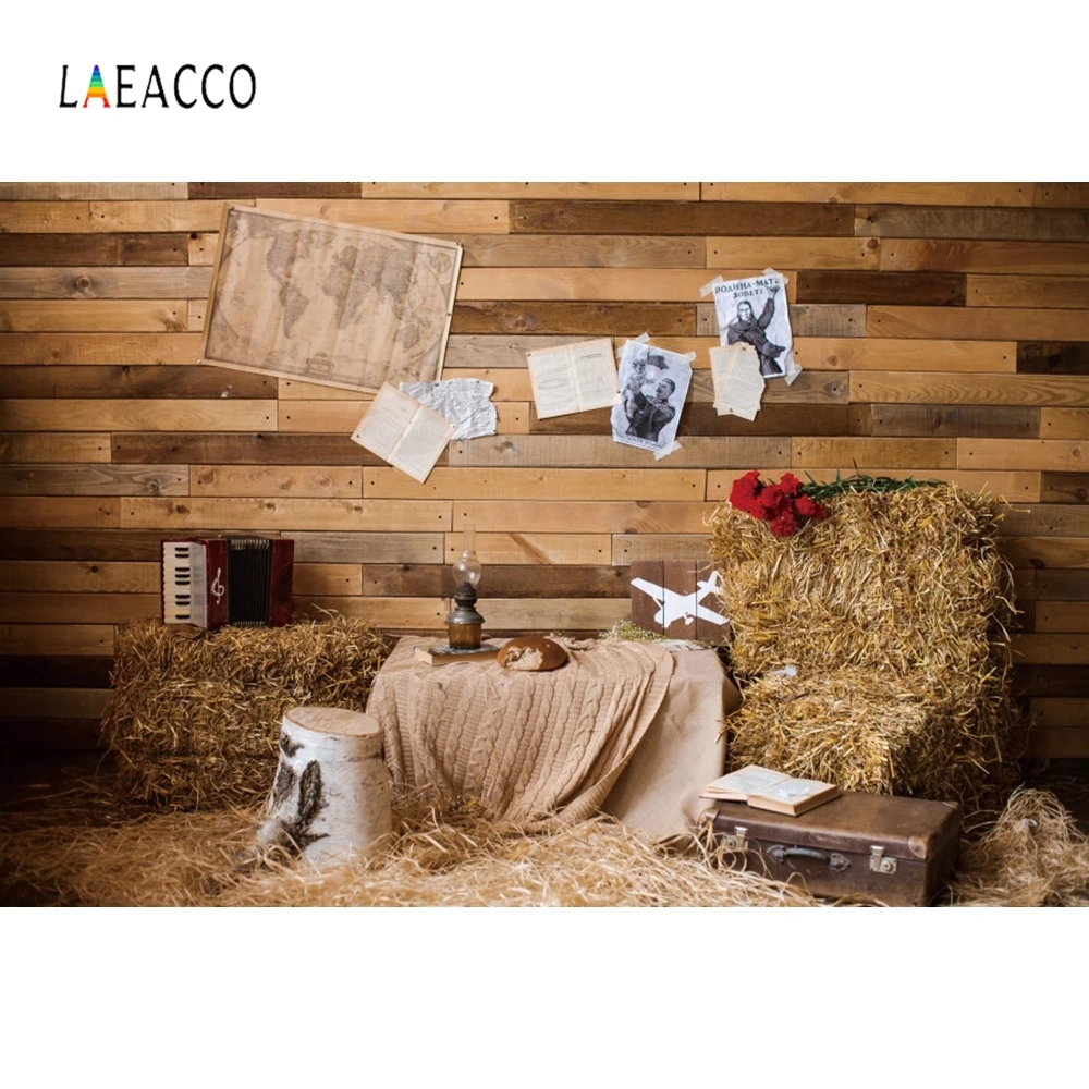 Чехол Laeacco для фотостудии с деревянной доской сена старой газетой
