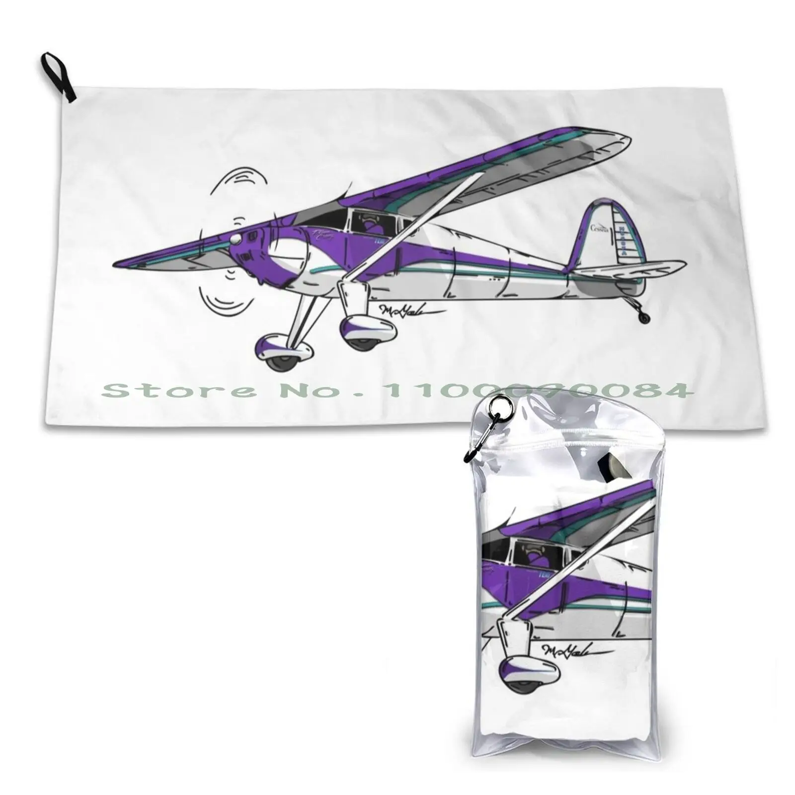 Cessna 140 N9607A Asciugamano Ad Asciugatura Rapida Palestra Bagno Sportivo Portatile Cessna Bush Plane Stol Alaska Tundra Pneumatici Sand Bar Landing