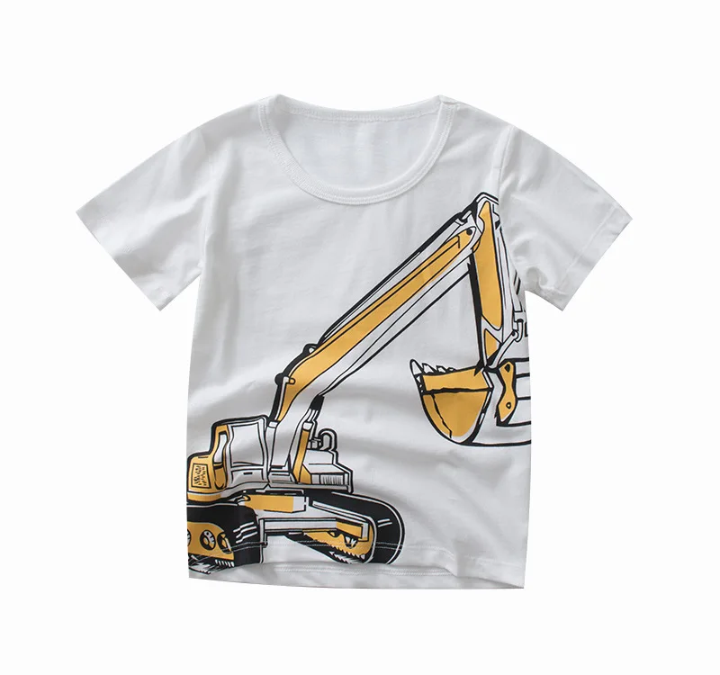 

Summer New Style Childrenswear Printed Excavator Pure Cotton Short-sleeved T-shirt BOY'S Baby Clothes