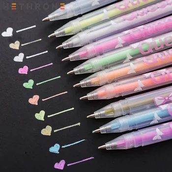 

Hethrone cute 10pcs 0.38mm Ink printing Gel Pen Bright Color mark Gel pen Set supplies Painting office School Stationery