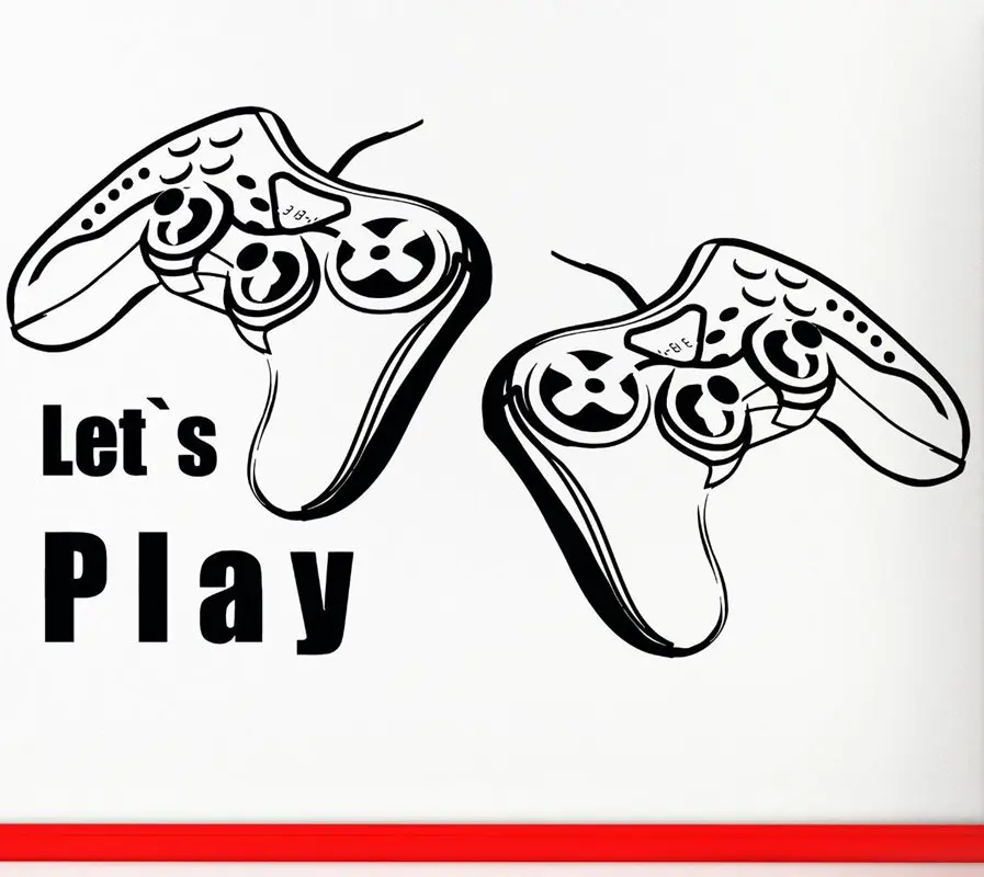 DCTAL Video Game Sticker Play Decal Gaming Posters Gamer Vinyl Wall Decals Parede Decor Mural 19 Color Choose Video Game Sticker
