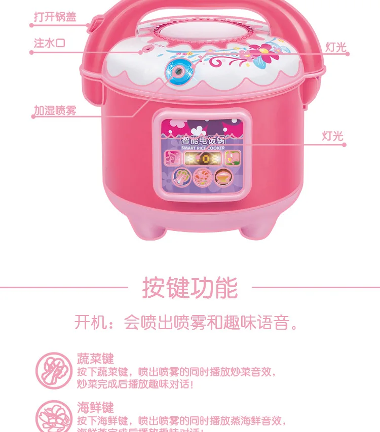 Chuang yu 7029 детская модель игровой домик Паровая кухня игрушка спрей дым электрическая рисоварка для девочек и мальчиков