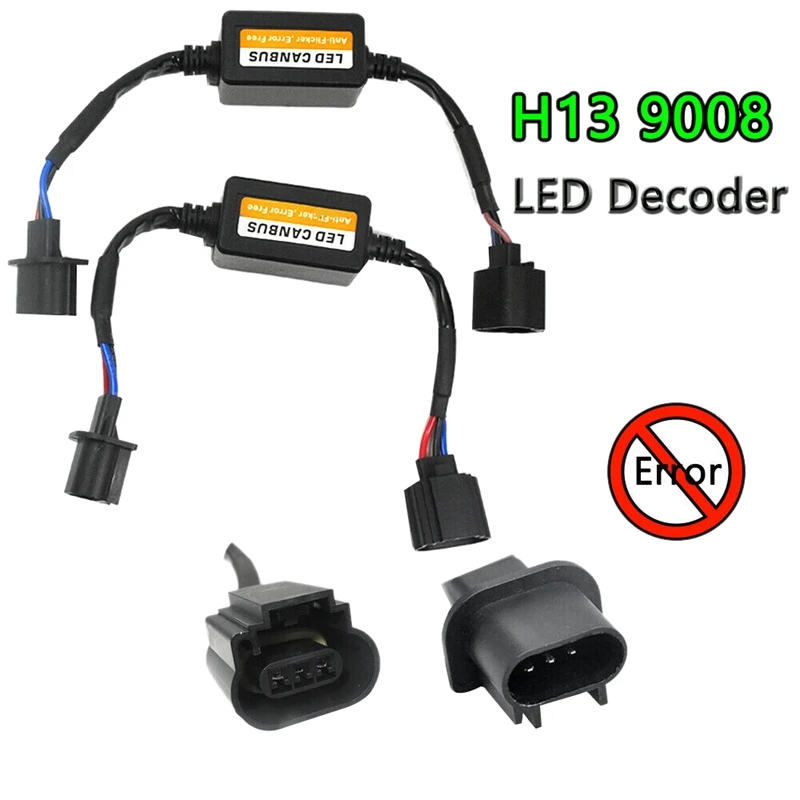 2 шт. Автомобильный светодиодный H13 9008 DRL комплект фар декодер без ошибок анти-мерцающий резистор нагрузки