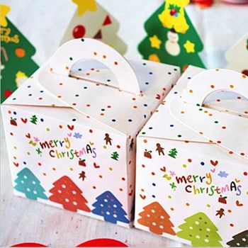 

40pcs Lovely Multi Trees Merry Christmas Cookie Box Dessert Gingerbread Favor Cake Boxes Candy Gift Package Decorative Supplies
