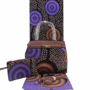 

Luxury 2019 ankara set african wax bag African Print and Purse african wax with handbag