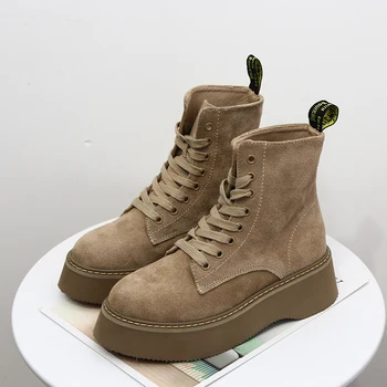 

Platform Ankle Boots For Women Chunky Heel Platform Boots Luxury Brand Designer Chelsea Boots Women Martin boots Winter Shoes