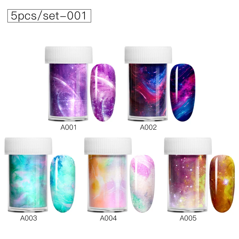 Gradient Rainbow Starry Sky Nail Foil Shimmer Japanese Syle for Nail Art Sticker Set Transfer Foils DIY Salon Wraps Decals - Цвет: BZH06964