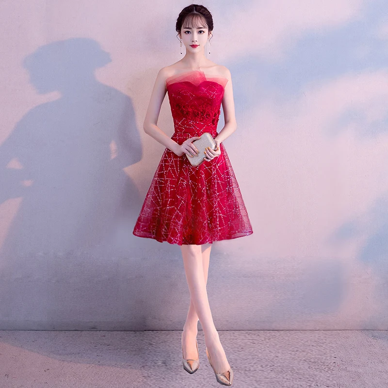 Style H Свадебное китайское платье с блестками, банкетное платье Qipao, сексуальное длинное вечернее платье Ципао, свадебное платье подружки невесты, праздничный костюм - Цвет: Style H
