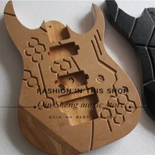 На заказ отделка электрический дерево \ черный корпус гитары, скульптура дизайн корпуса гитары, может быть настроен
