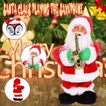 

Retro Animated Saxophone Music And Dance Santa Claus Has Also Been Added For Home Ornament Table Decor Xmas Gift New Year
