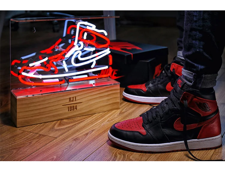 AJ1 кроссовки Стеклянная Трубка неоновый онлайн знаменитостей комната декоративные огни магазин свадебные Праздничные огни Инс неон