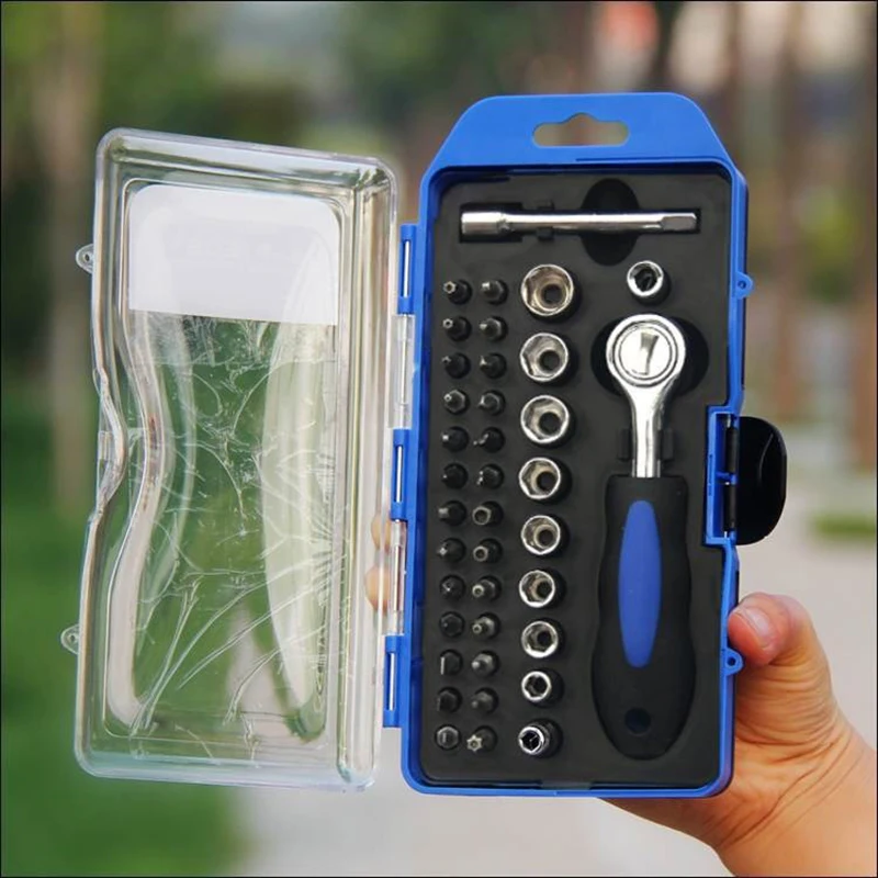 

38 Pieces / Sleeve Ratchet Wrench Set Household Multi-function Combination Screwdriver Car Repair Power Tool Set Accessories