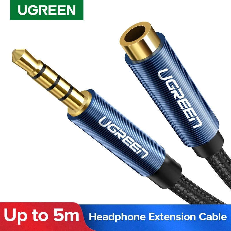 Ugreen Jack 3.5 mm Audio Extension Cable for Huawei P20 lite Stereo 3.5mm Jack Aux Cable for Headphones Xiaomi Redmi 5 plus PC