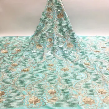 

Latest African Sequins Lace Fabric 2020 Light green High Quality French Sequins Velvet Lace Dresses Nigeria Lace Fabric jy82-826