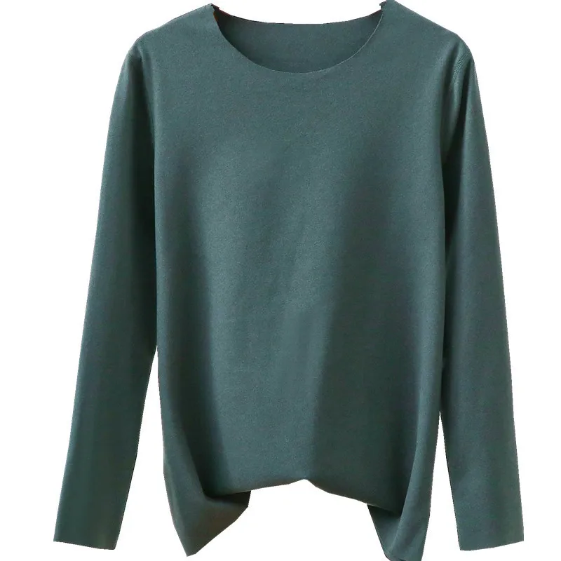 New Long Sleeve T-shirt Cotton Ladies Winter Tops Solid Color Chic Woman  Tshirts Casual Women's T-shirts Ropa Mujer